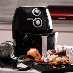 Фритюрник с горещ въздух Air Fryer Zephyr ZP 1980 AI, 1600W, 2.6 литра, Горещ въздух, Черен