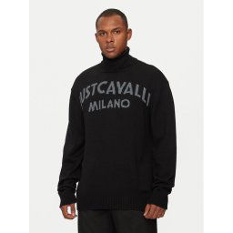 Just Cavalli Пуловер 77OAFM38 Черен Regular Fit