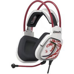 Геймърски слушалки A4TECH Bloody G575 Naraka, USB, 7.1, RGB, Микрофон, Бели