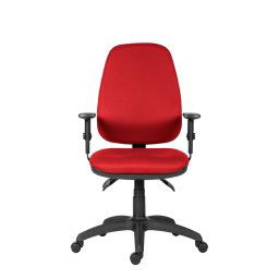 Работен стол Antares 1540 ASYN BR16, до 130кг, дамаска, асинхронен механизъм, коригиране на височината, заключване в позиция, червен