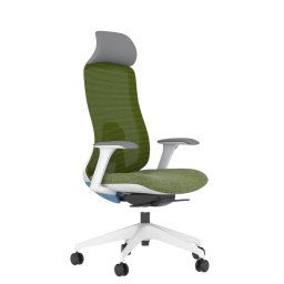 Работен стол Antares DARIO GREEN, до 120кг, дамаска/мрежа, синхронен механизъм, коригиране на дълбочината, заключване в позиция, лумбална опора, ергономичен, зелен
