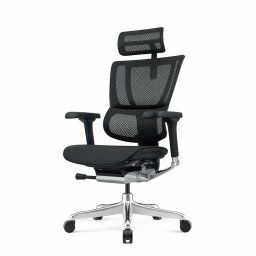 Работен стол Antares IOO ELITE 2, до 150кг, мрежа, синхронен механизъм, коригиране на височината, заключване в позиция, черен