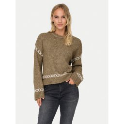 ONLY Пуловер Amanda 15330089 Кафяв Regular Fit