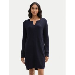 Tom Tailor Плетена рокля 1044536 Тъмносин Regular Fit