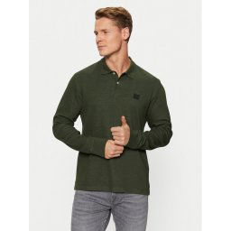 s.Oliver Тениска с яка и копчета 2153475 Зелен Regular Fit
