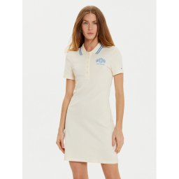 Tommy Hilfiger Ежедневна рокля Varsity WW0WW43841 Бежов Slim Fit