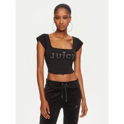 Juicy Couture Блуза Regal JCBCT224831 Черен Slim Fit