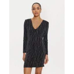 Vila Коктейлна рокля 14100899 Черен Slim Fit