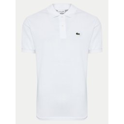 Lacoste Тениска с яка и копчета L1212 Бял Classic Fit