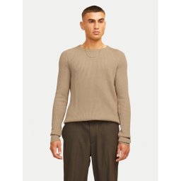 Jack & Jones Пуловер Pannel 12258471 Бежов Regular Fit