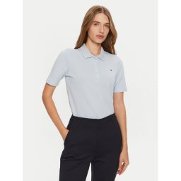 Tommy Hilfiger Тениска с яка и копчета 1985 WW0WW43224 Светлосиньо Regular Fit