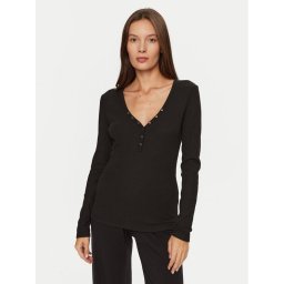 Hunkemöller Тениска на пижама 205123 Черен Slim Fit