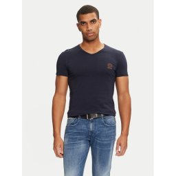 Versace Тишърт AUU01004 1A1001 Тъмносин Regular Fit