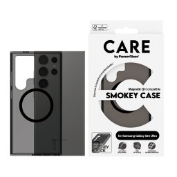 Гръб CARE by PanzerGlass за Samsung Galaxy S24 Ultra, Flagship, Smokey QI, Черен