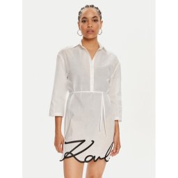 KARL LAGERFELD Плажна рокля 240W2205 Бял Regular Fit