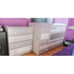 БЕБЕШКА КОШАРА НИА БЯЛ+СИВ И СКРИН ГЕРИ БЯЛ+СИВ