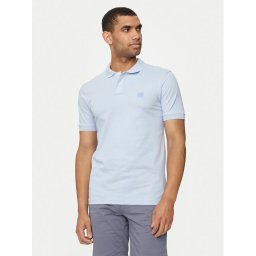 Boss Тениска с яка и копчета Passenger 50507803 Син Slim Fit