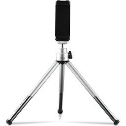 HAMA Мини статив/трипод "Fancy 2in1" за мобилен телефон и фотоапарат 1/4", 16 см, сребрист