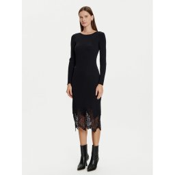 Morgan Плетена рокля 242-RMSIKA Черен Slim Fit