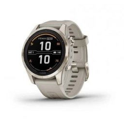Garmin Fenix 7S Pro Sapphire Solar Edition Soft Gold с Light Sand каишка Смарт часовник