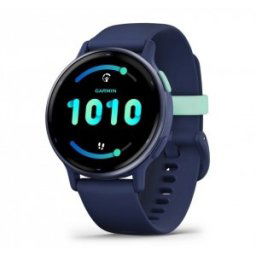 GARMIN vívoactive® 5 - Metallic Navy безел с Navy корпус и силиконова каишка