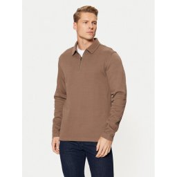 Selected Homme Тениска с яка и копчета 16095710 Кафяв Regular Fit