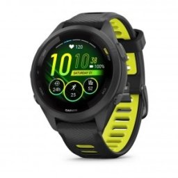 Garmin Forerunner 265S Black безел и корпус с Black/Amp Yellow силиконова каишка Смарт часовник
