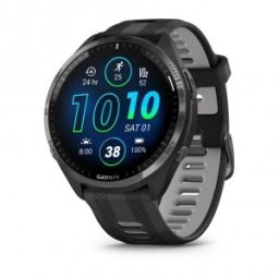 Garmin Forerunner 965 Carbon Grey DLC Titanium безел с Black корпус и Black/Powder Grey силиконова Смарт часовник