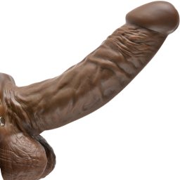 Мъжки пенис колан за Страп-он "VEINED MUSCLE BROWN" 23 см