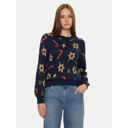 Pieces Пуловер Sugar 17152789 Тъмносин Regular Fit
