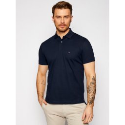 Tommy Hilfiger Тениска с яка и копчета 1985 MW0MW17770 Тъмносин Regular Fit