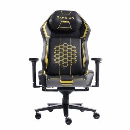 Геймърски стол RFG Game on, до 130kg, еко кожа, Class 4 газов амортисьор, метална база, люлеещ механизъм, черно-жълт