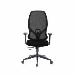 Директорски стол RFG STAR HB, до 150кг, дамаска/меш, люлеещ механизъм, коригиране на височината и дълбочината, газов амортисьор, заключване на облегалката, лумбална опора, черен