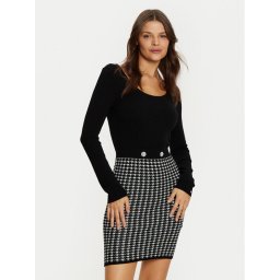 Guess Плетена рокля W5RK12 Z3KX0 Черен Slim Fit