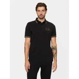 KARL LAGERFELD Тениска с яка и копчета 745462 551235 Черен Regular Fit