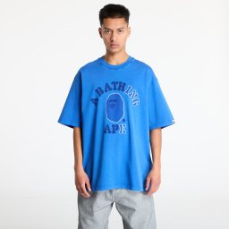 Тениска A BATHING APE Garment Dye College Relaxed Fit Tee Blue XXL