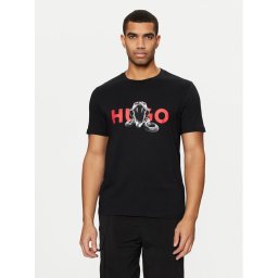 HUGO Тишърт Deyladec 50530607 Черен Regular Fit