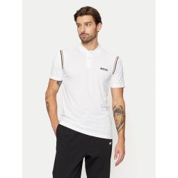 Boss Тишърт Pariq 50534347 Бял Slim Fit