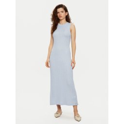 Tommy Hilfiger Плетена рокля WW0WW43999 Син Slim Fit