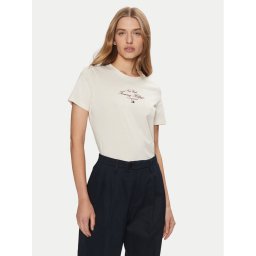 Tommy Hilfiger Тишърт WW0WW43895 Екрю Regular Fit