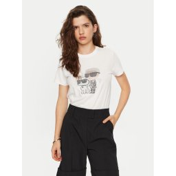 KARL LAGERFELD Тишърт A1W17131 Бял Regular Fit