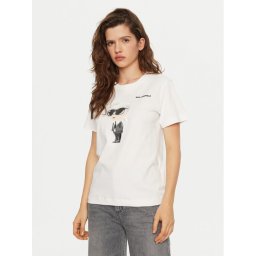 KARL LAGERFELD Тишърт A1W17130 Бял Regular Fit