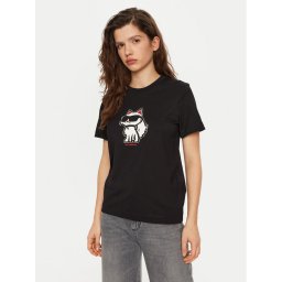 KARL LAGERFELD Тишърт A1W17128 Черен Regular Fit