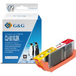 Глава за CANON PIXMA IP 7250/PIXMA MG 5450/6350 - Black - ink tank - WITH CHIP / С ЧИП - /551/ - CLI-551XLBK (CLI551XLBK) - 644