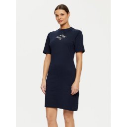 Tommy Hilfiger Ежедневна рокля Short Sleeve Short Dress WW0WW43830 Тъмносин Slim Fit