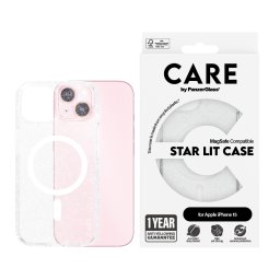 Гръб CARE by PanzerGlass за iPhone 15, Flagship Case Star Lit w. White MagSafe