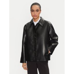 Calvin Klein Кожено яке K20K208337 Черен Relaxed Fit