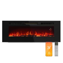 Klarstein Интелигентна електрическа камина Galeras Smart, 2 температурни настройки, 16 - 30°| LED илюзия за пламък, Опция за IOT връзка (GDW24-GlrsS-EF-127B)