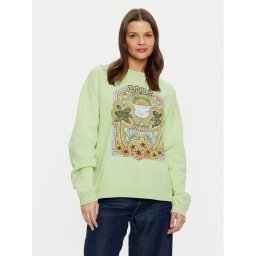 Roxy Суитшърт Lineup ERJFT04864 Зелен Relaxed Fit