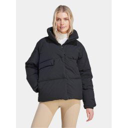 adidas Пухено яке Big Baffle IK3166 Черен Loose Fit